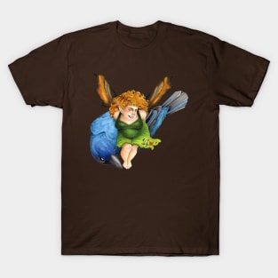 Indigo Bunting and Faerie T-Shirt